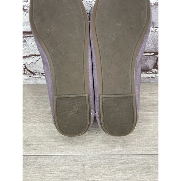 Vionic Caroll Metallic Shimmer Pewter Purple Leather Flats Women Sz 9.5M US/41.5 - Picture 7 of 16